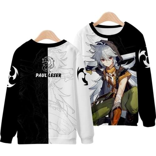 Genshin Impact Paimon Razor Keqing Klee Ganyu 3D print autumn winter Holiday passionate style Men/Women Kawaii Style Round