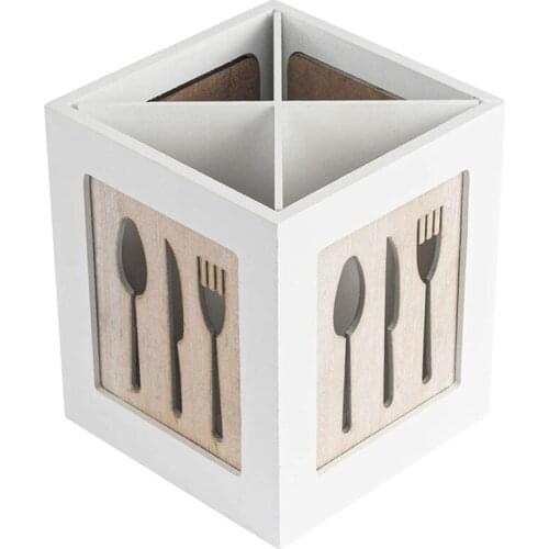 Wooden Utensils Holder Cutlery Kitchen Flatware Cutlery Storage Flatware Caddy Spoons Forks Knifes Chopsticks Organizer