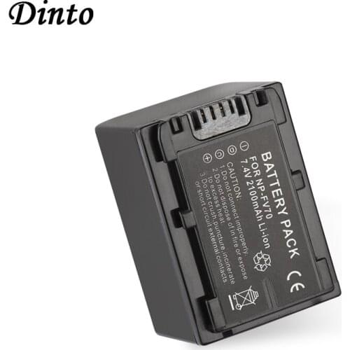 Dinto 2100mAh 7.4V NP-FV70 NPFV70 Rechargeable Camera Battery for Sony NP-FV30 FV50 HDR-CX230 CX150 CX350E CX550E NP FV70