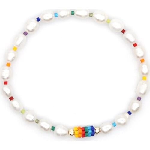 GO2BOHO Freshwater Pearl Bracelet For Women Bracelets Rainbow Charm Boho Jewelry 2020 Miyuki Bead Pulseras Natural Perle