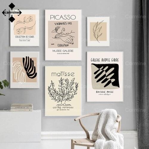 Picasso Exhibition Canvas Poster Vintage Print Painting Matisse Wall Art Abstract Plant Pictures for Living Room Home Decoration