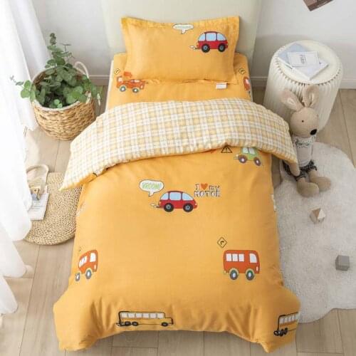 3pcs/set Pure Cotton Childrens Room Bedding Set Cartoon Printing Kindergarten Bed Sheets Quilt Cover Without Filling