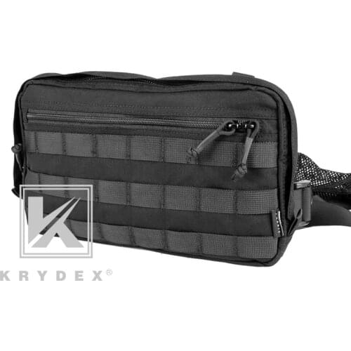 KRYDEX Chest Recon Bag Tool Pouch Combat Tactical Vest Pouch Bag Front Shoulder Strap Outdoor Hunting Vest Pouch Chest Pack BK