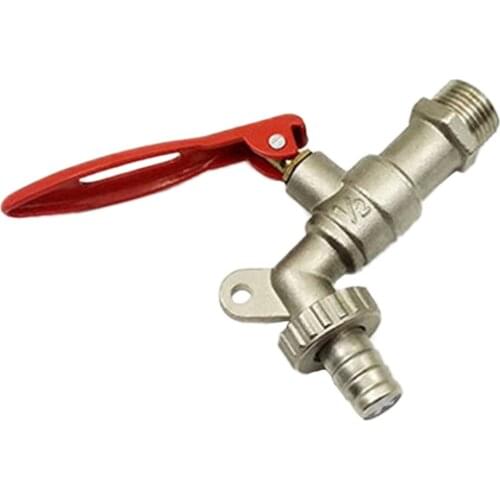 1/2 inch DN15 Brass Lockable Hose Bibb, Male Thread, Washing Machine Faucet, Garden Hose Pipe