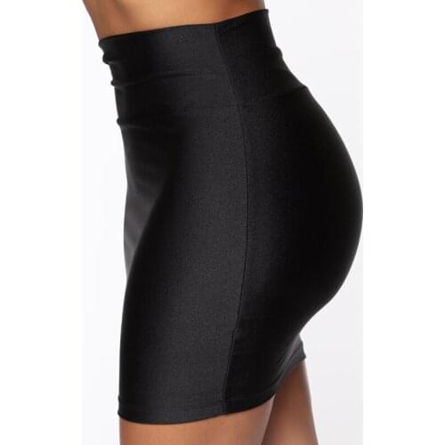 Summer Women Sexy Club Mini Skirt Female Satin Package Hip Short Skirt Bodycon Clubwear Poiyester Oversized