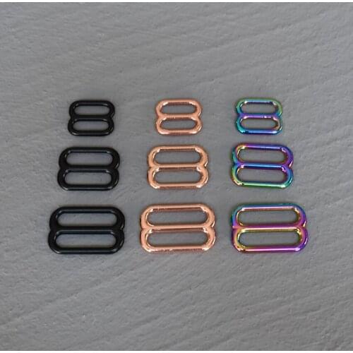 20 Pcs 15mm/20mm/25mm Metal Accessories DIY Shoulder Leather Bag Strap Belt Web Rectangle Adjust Pin Buckle Slider Loop