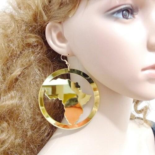 Fashion Gold Specular Round Triangular Map Hollow Out Pentagram H orus Eye Letter Acrylic Drop Earrings For Women Jewelry E19086