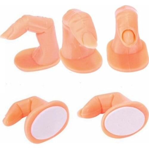 1pcs Professional Fake Nail Art Model Practice Training Finger Manicure False Nail Tips Display with Rhinestones Salon Tools