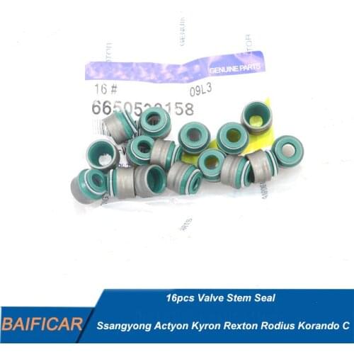 Baificar Brand New Genuine 16pcs Valve Stem Seal 6650530158 For Ssangyong Actyon Kyron Rexton Rodius Korando C