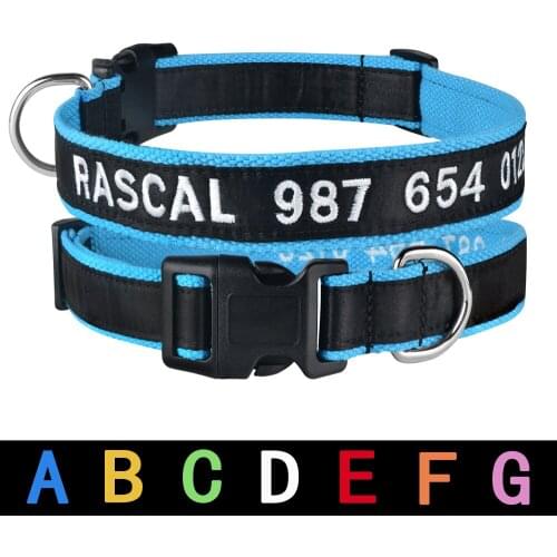 Nylon Custom Personalized Dog Collar Pure cotton Pet Collars Adjustable Engraved Puppy Nameplate ID Collar Small Medium Large