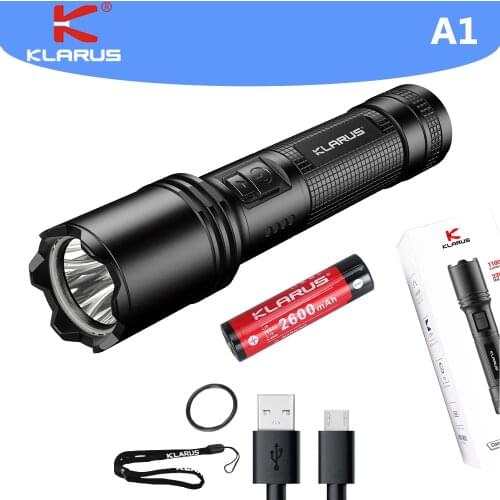Klarus A1 Police Flashlight 1100LM 10W high LED Tactical Flashlight Type-C Charging for Self-defense Weapon, Law Enforcement