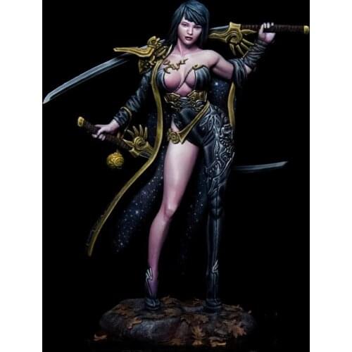 Assembly Unpainted Scale 1/24 75mm ancient woman warrior Historical toy Resin Model Miniature Kit