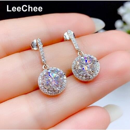 Moissanite Drop Earring 0.5CT 1CT 2CT Lab Diamond Test Passed Fine Jewelry for Women Anniversary Gift Real 925 Sterling Silver