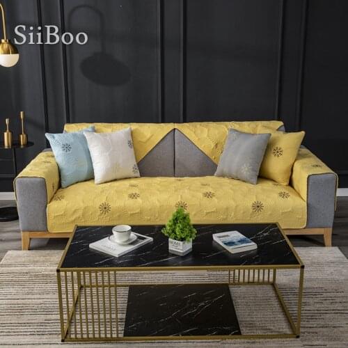 Siiboo 2020 snowflake embrodiery brushed surface sofa cover for home decor Coussin de canapé brossé sp6270
