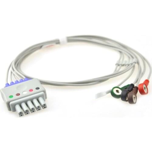Compatible mindray 5 lead ECG cable/ 5 lead ecg wires Snap