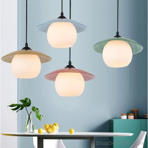 Modern Minimalist Restaurant Bar Pendant Light Creative Personality Living Room Milk Tea Clothing Store Glass Decorative Lamps