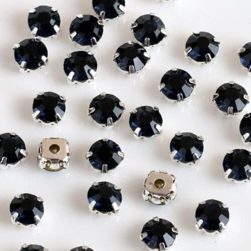 Pulaqi Diamante Crystal Rhinestones Sewn Dark Color Strass Trim Rhinestone For Clothes Wedding Dress Stickers Crafts Black Decor