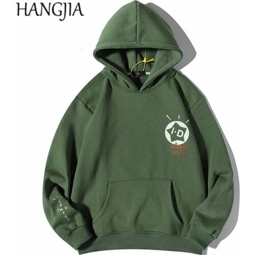 Cactus Jack Cruise Urban Streetwear Pullovers Sweatshirt Swag Men and Women Dark Green Plus Fleece Hoodie Hooded Stranger Things