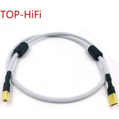 TOP-HiFi 4 cores Single Crystal Copperr USB Cable DAC A-B Digital USB 2.0 Type A to B Male Audio Cable(white)