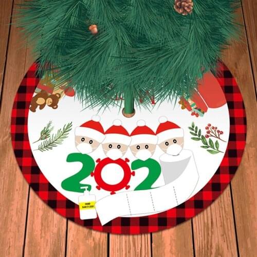 90CM Christmas Tree Skirt Creative Santa Claus Xmas Elk Printed Floor Mat Festival Ornaments Christmas Decorations For Home U3