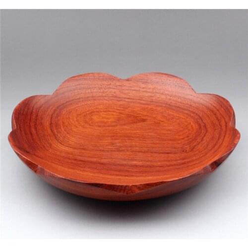 Vietnamese mahogany fruit plate, Burma rosewood snacks, confectionery plate, solid wood circular dried handicraft ornaments