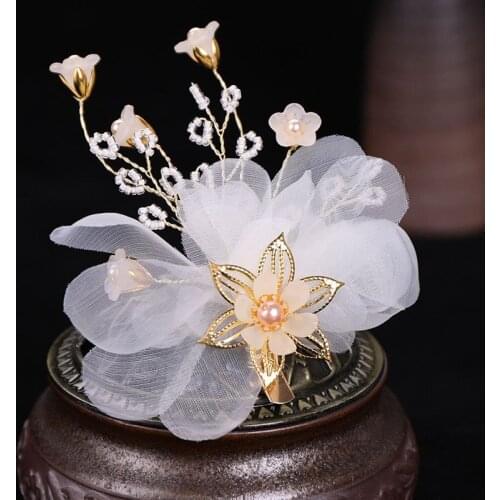 Luxury Hairwear New Silk Flower Hairpin Bride Hair Accessories For Sale Childrens Performance Headdress Wedding Ornaments Nice