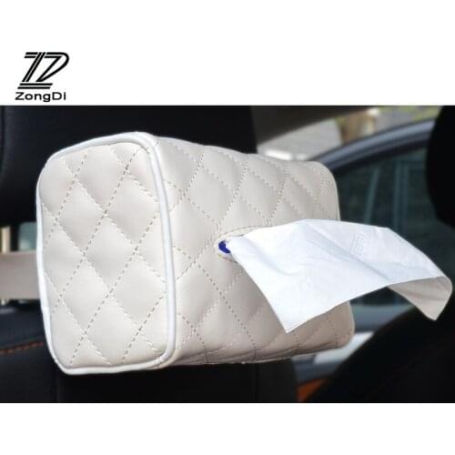 ZD 1Pc Car Hanging Tissue Paper Box For Mitsubishi asx outlander Jeep renegade wrangler Fiat 500 ducato Alfa Romeo accessories