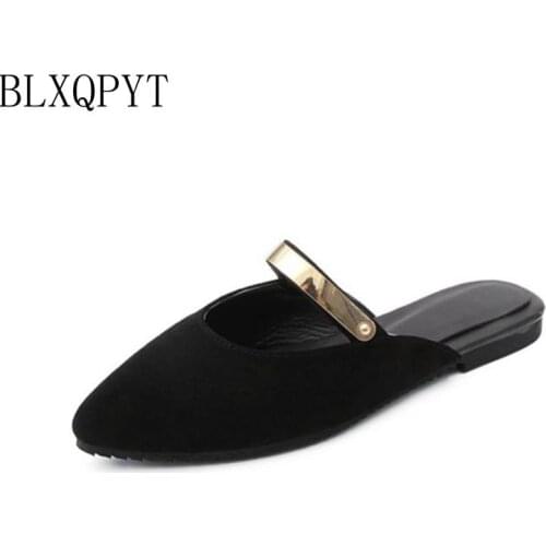 BLXQPYT Fashion Women Slide On Slip On Mule Loafer Flats Shoes Slides Slippers Sandals Summer Shoes Woman Mules Flip Flops Y-018