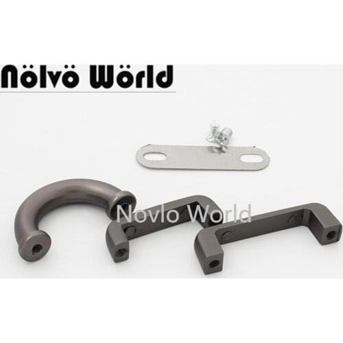 10-50 pieces 3 size 17mm 20mm 25mm matte gun metal Arch bridge connector hanger u rings for man handbags connector bridge rings