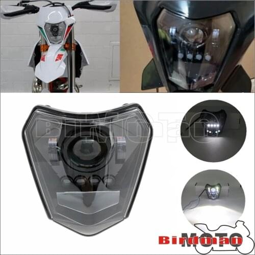 12V Motocross Headlight LED Replacement Headlalmp for EXC EXC-F XC-W 250 300 350 450 500 TPI Six Days 690 SMC R Endruo Dirt Bike