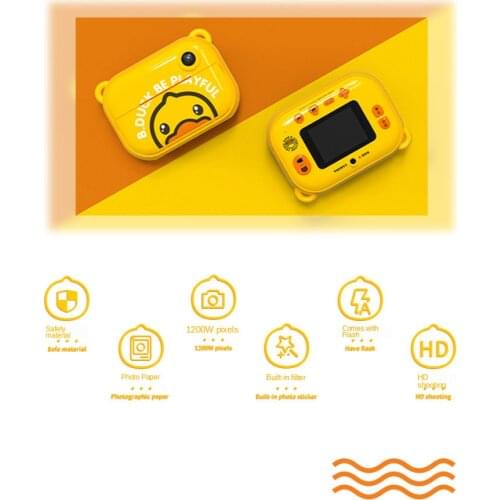 Little Yellow Duck Childrens Digital Camera Toy Can Take Pictures and Print Cartoon Baby High-Definition Electronic Toys