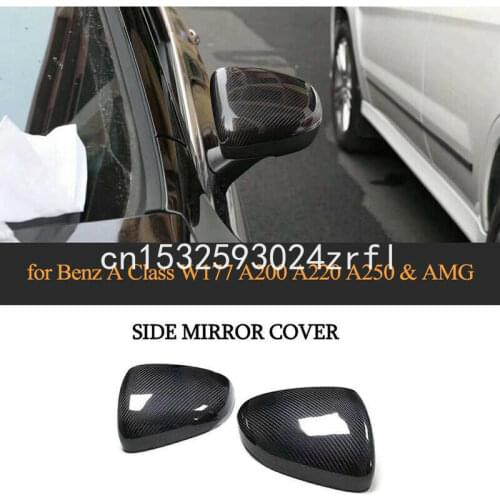 2pcs Carbon Fiber Side Door Wing Mirror Replacment Cap Cover Fit For Mercedes W177 2019