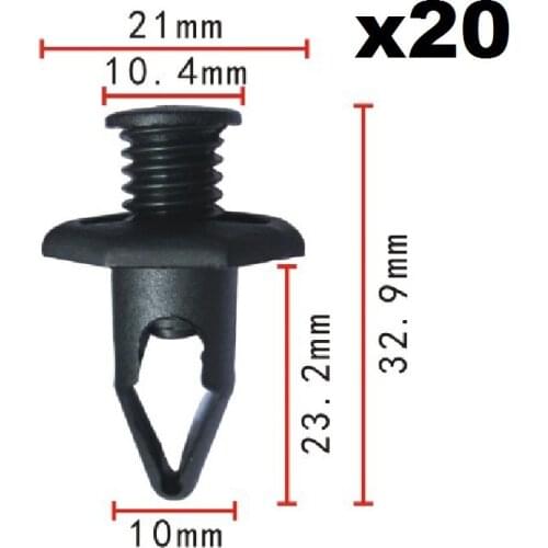 20pcs Bumper Fascia Clip Push Type Retainer For Honda Nylon Bumper arm expansion nail