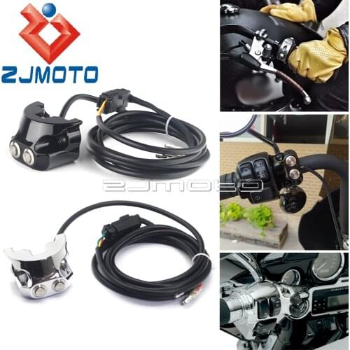 3 Wiring Harness 1'' Motorcycle Handlebar Mounted Air Ride Control Switches 25mm For Harley XL 1200 883 48 Dyna V-Rod Sportster