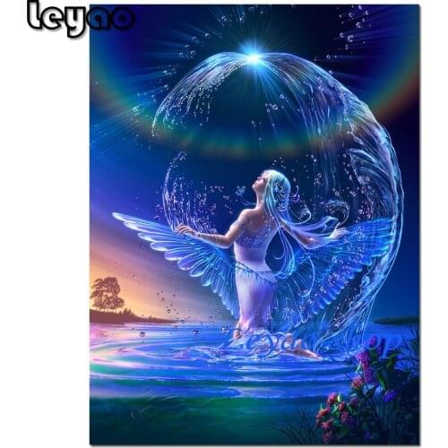 5D DIY Diamond Embroidery Full Diamond Painting Beautiful Fantasy Angel Wings Picture Of Rhinestones Diamond Mosaic Wall Decor