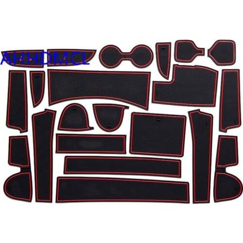 Car Anti-Dirty Pad Door Groove Gate Slot Cup Armrest Storage Pad Anti-Slip Mat For Hyundai iX35 2018