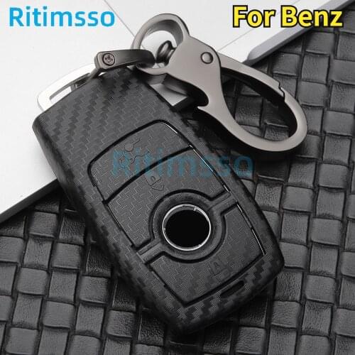 Carbon Fiber Car Key Cover Case Shell Protective Bag for Mercedes Benz A C E S G GLS Class W177 W205 W213 W222 G63 X167 Maybach