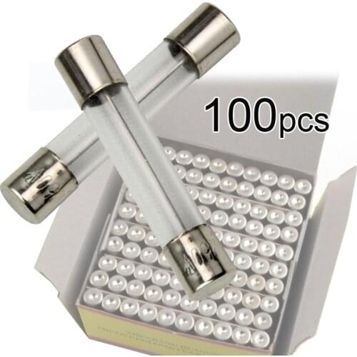 100pcs Motorcycle Glass Fuse Holder Box 6x30 12V 30A Double Solder Protection for Moped Scooter ATV Go Kart Motorbike E-bike