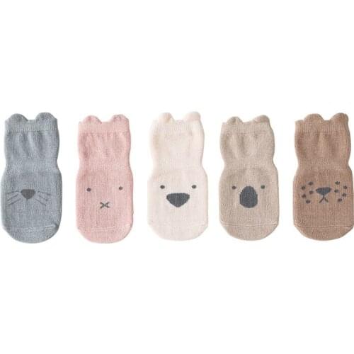 Toddler Infant Baby Socks Cartoon Cotton Socks Non-slip Floor Foot Wear Middle Tube Autumn And Winter Childrens Clothing