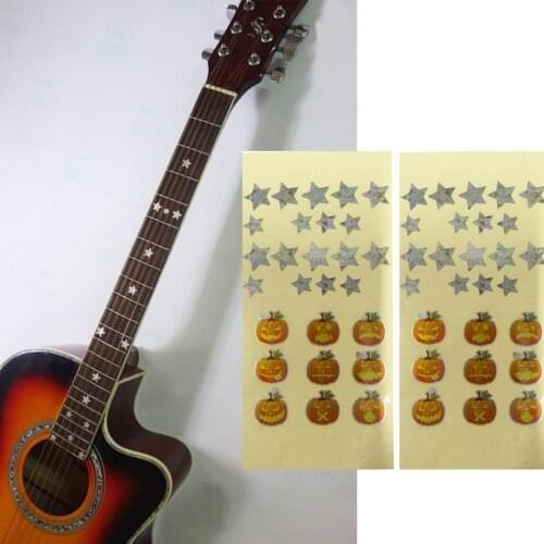 Guitar Frets Sticker Cartoon Cat Paw Star Printed Guitar Frets Sticker Fretboard Markers Inlay Decals Guitar Accessories