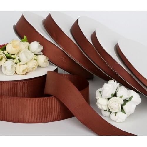Brown 7-38MM 100 yards/Roll Grosgrain Ribbon Christmas Decoration Wedding Party Decoration DIY Bow Gift Belt Packaging Supplies