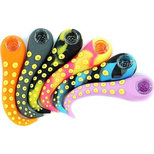Octopus tentacle Shape design Smoking Pipe with Glass bowl Cigarette Holder Hand Pipe Portable Tobacco Pipe