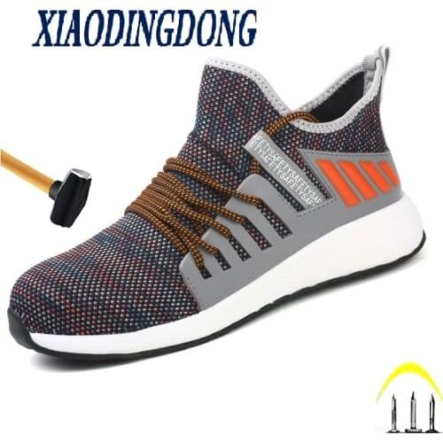 Indestructible Man Safety Shoes Light Non-Slip Work Sneakers Breathable Shoes Men Steel Toe Puncture Proof Air Mesh Safety Boots