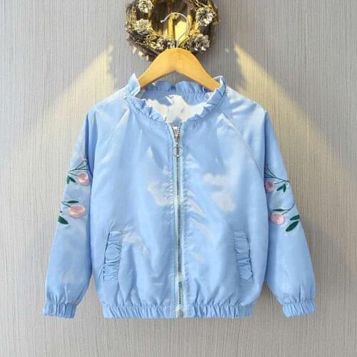 Age For 3 4 5 6 7 8 9 10 12 Spring Autumn Girls Jackets Casual O-neck Outerwear Girls Fashion 2 Color Kids Clothing Girls Coats