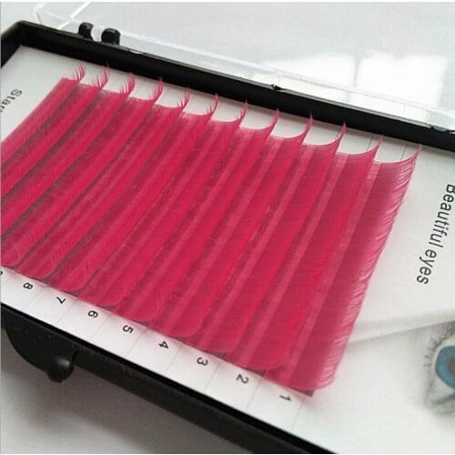 High Capacity C/D Curl 0.07/0.1mm 8-15mm False Lashes Rose Red Eyelash Individual Colored Lashes Faux Volume Eyelash Extensions