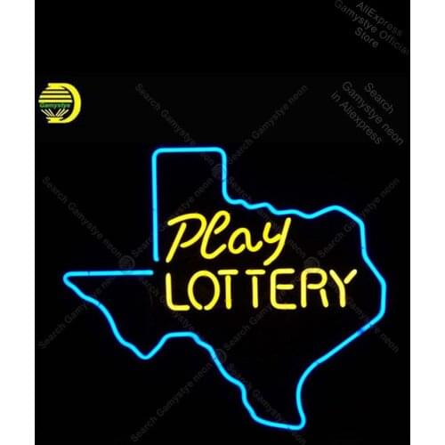 Neon Sign for texas play lottery Neon Bulb sign Beer Restaurant handcraft Glass Shopping Hall Sign Advertise Neon Affiche Neon