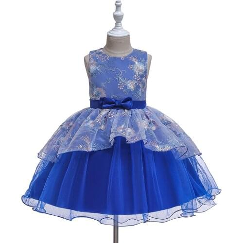 New hot-selling cute baby and toddler one-year-old dress 1-3 year old childrens princess bow birthday evening dress