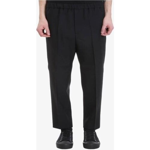 Spring and autumn new male black foot naked trousers contracted nine points of trousers loose thin Japanese style small trousers