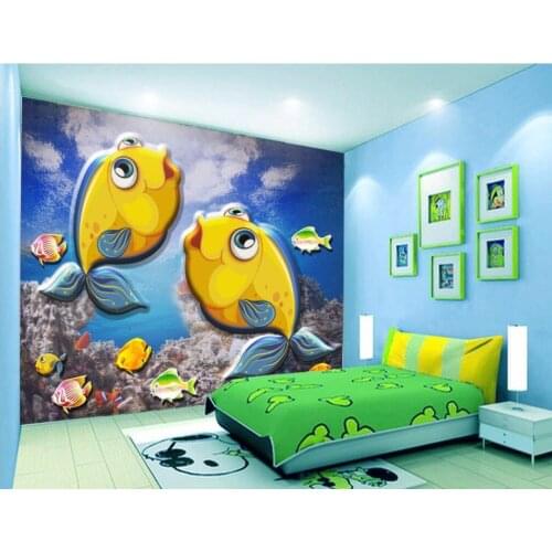 Custom photo 3d wallpaper Underwater world big fish room decoration painting 3d wall murals wallpaper for living room walls 3 d