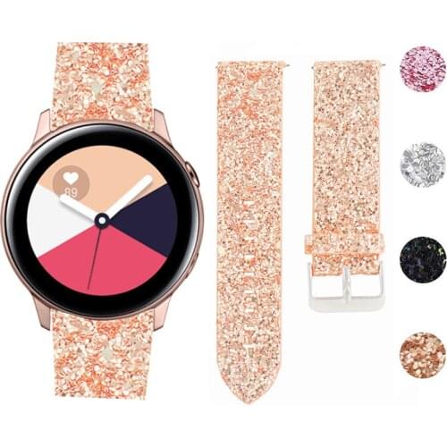 20mm lather women watch band strap for samsung galaxy watch 3 41mm watchbands For Amazfit Bip replace loop for active 2 40/44mm